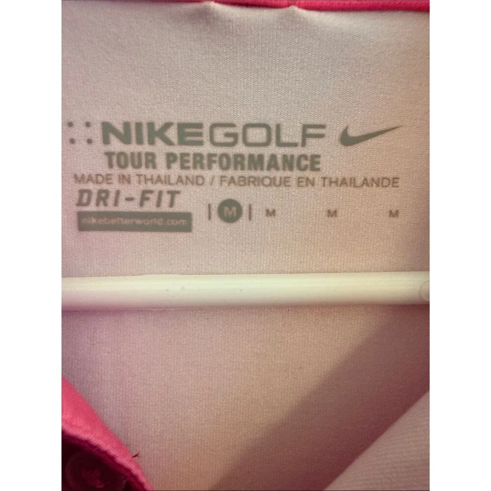 Nike Golf Tour Performance Two-Tone Pink Golf Polo Medium Dri Fit